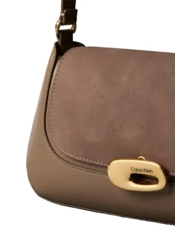 Engraved Brushed Sueded Shoulder Bag