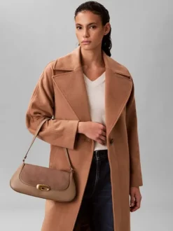 Engraved Brushed Sueded Shoulder Bag
