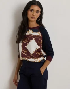 Equestrian-Print Cotton-Blend Sweater