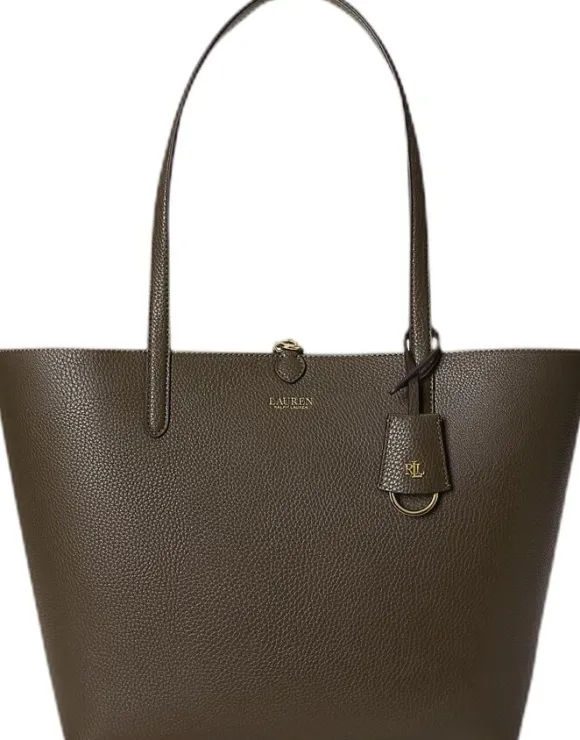 Faux-Leather Large Reversible Tote Bag