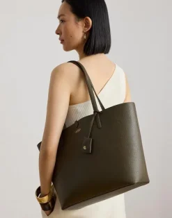 Faux-Leather Large Reversible Tote Bag