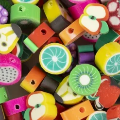 Figurperler, Frugt, diam. 10 mm, hulstr. 1,5 mm, 60 stk.