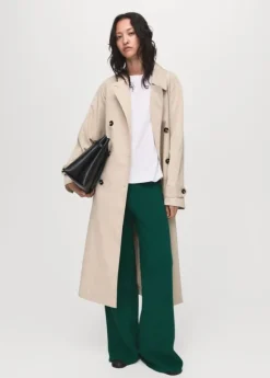 Fine-knit straight-fit trousers