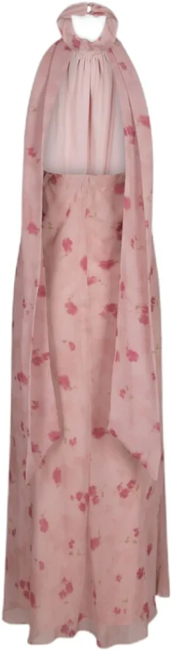Fiona Blurred Flower Halter Neck Dr