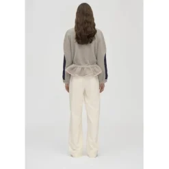 2412 Fleece / Nylon, Dropped Shoulder Gathered Jacket