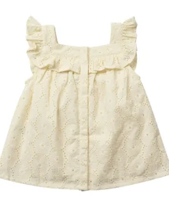 Floral broderie top GOTS