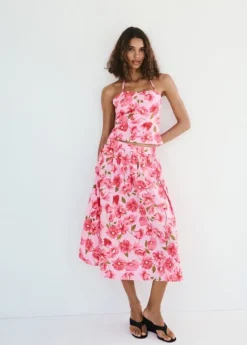 Floral halter neck top