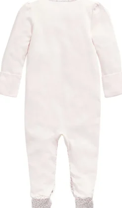 Floral-Trim Cotton Coverall