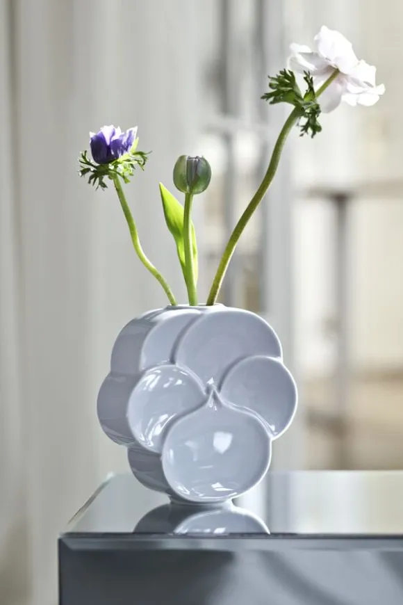 Flower Vase Stedmoderblomst H17 cm blå porcelæn