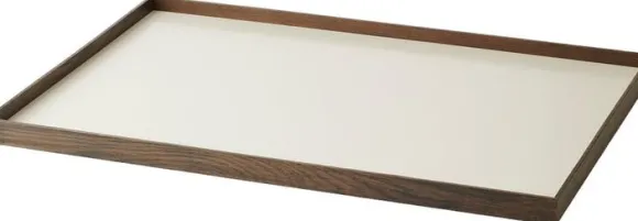 Frame tray large smoked oak/beige