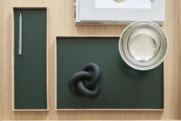 Frame tray small oak/green