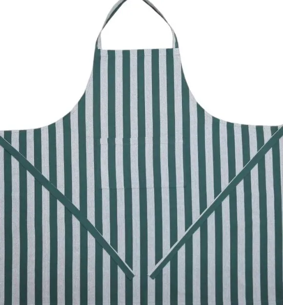 Förkläde 105x100 cm Birk - Randig dark green