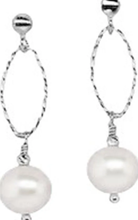 Gina Pearl Earrings - Silver