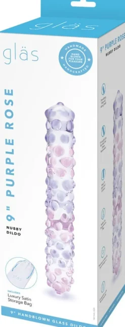 GLAS - PURPLE ROSE NUBBY DILDO