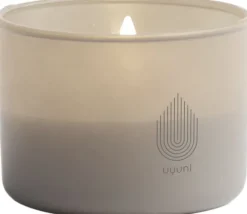 Glass Candle, Grey, 8,2x6 cm