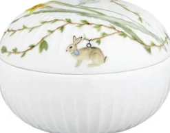 Hammershøi Easter Bonbonniere Ø12 cm hvid med dekoration