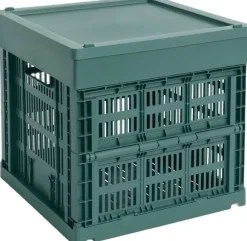 HAY Colour Crate Lid Plastic-Medium Square / Cube-Dark green