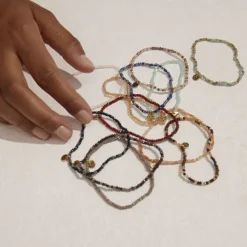 INDIE bracelet blue, gold-plated