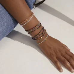 INDIE bracelet blue, gold-plated