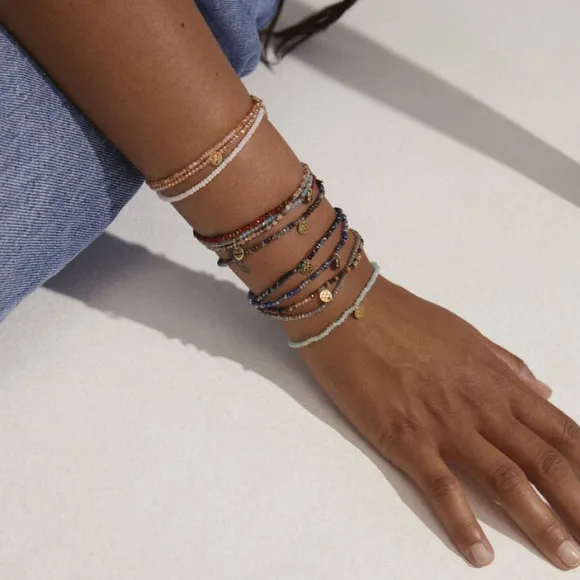 INDIE bracelet blue, gold-plated