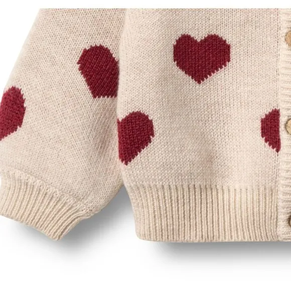 Jacquard Strik Cardigan Hjerter