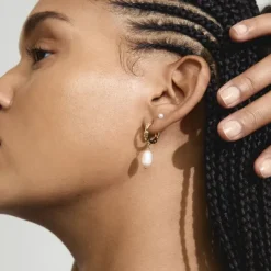 JONNE pearl earrings, 2-in-1 set, gold-plated