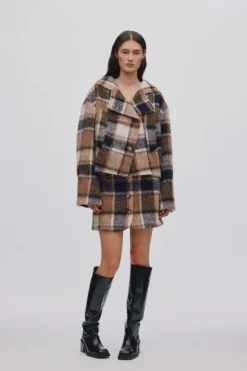 Jumbo check short skirt - Olympia