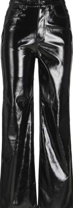JXKENYA HW STRAIGHT FAUX LEAT PANTS