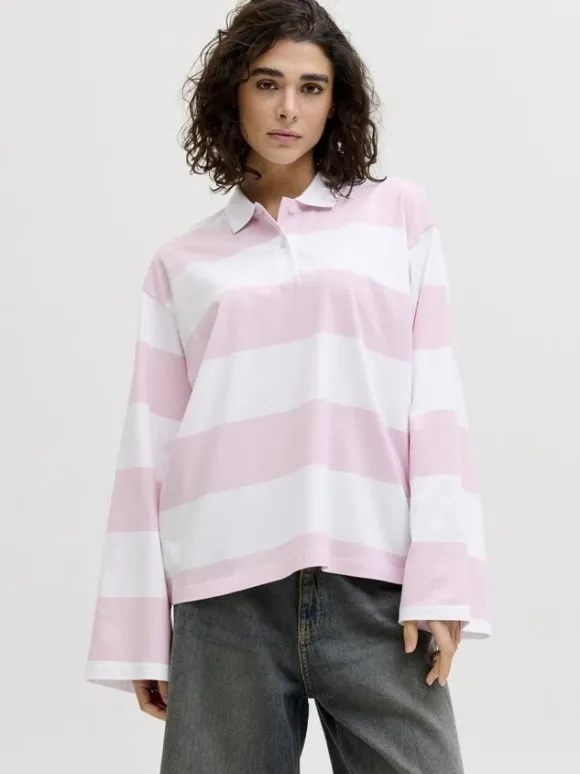 JXVILMA LS STRIPE POLO JRS