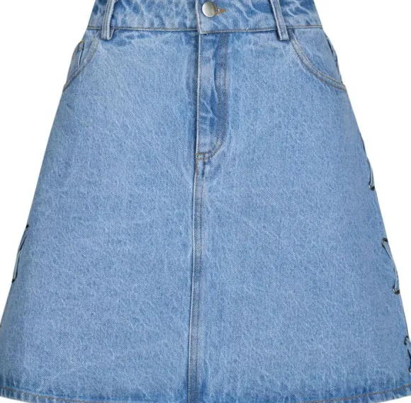 Kessia Denim Lace-up Skirt