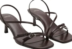 Kitten heel sandals with straps