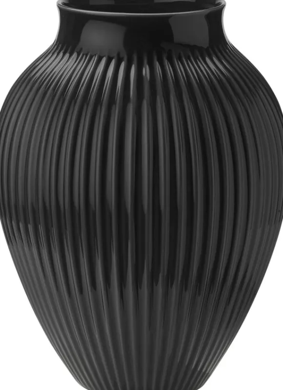 Knabstrup vas H 36. 5 cm ripple black
