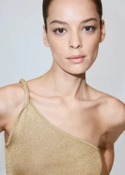Knit asymmetric top