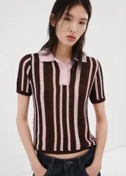 Knitted polo-neck sweater