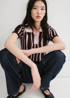 Knitted polo-neck sweater
