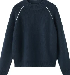 Knitted sweater with perkins neck