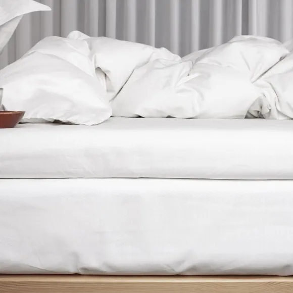 Økologisk kuvertlagen, percale - GOTS, hvid