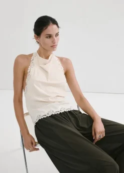 Lace halter neck top