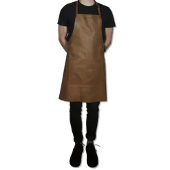 Læderforklæde BBQ Style Apron Vintage Camel