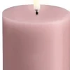LED pillar candle, Rose powder, Smooth, 7,8x10 cm