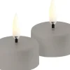LED rechargeable tealight, Sandstone plain, 3,9x2,3 cm