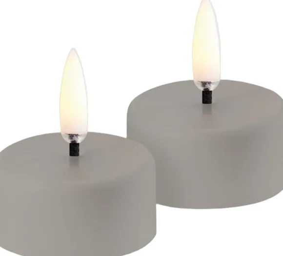 LED rechargeable tealight, Sandstone plain, 3,9x2,3 cm
