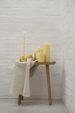 LED slim taper candle, Wheat Yellow, Smooth, 2-pack, 2,3x32 cm