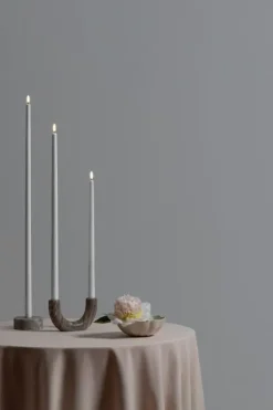 LED tall taper candle, Nordic white, Smooth, 2,3x40 cm
