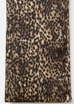 Leopard-print satin trousers