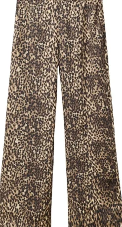 Leopard-print satin trousers