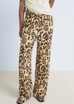 Leopard straight trousers