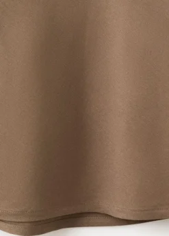Linen-blend straight skirt