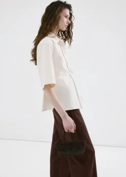 Linen high-waist trousers