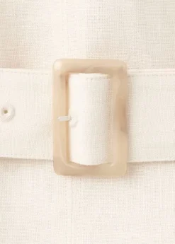 Linen midi-dress with belt